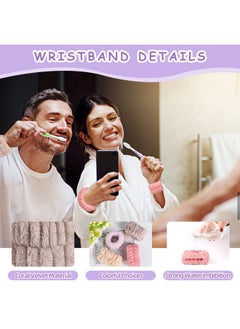 Xgunion Microfiber Wrist Sweatbands For Face Washing And Spa - 8Pcs Women And Girls Wristbands With Water Guards To Prevent Spilling Down Arms  - Image 5