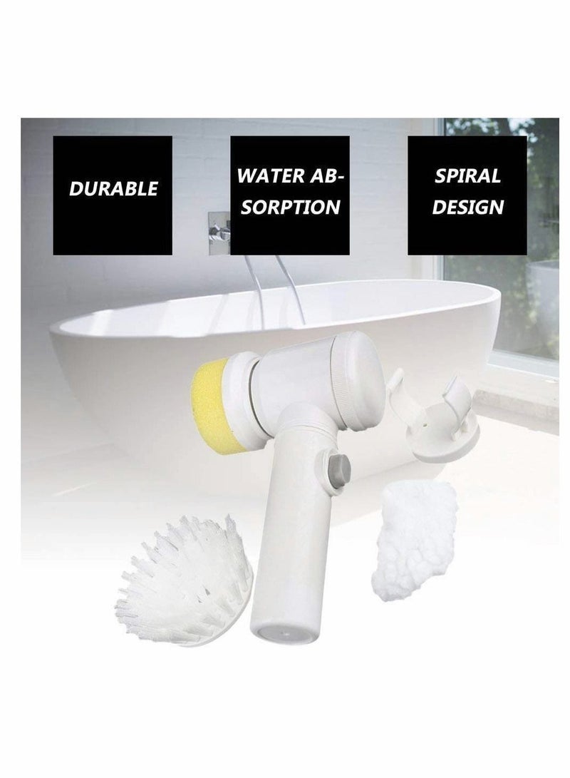 Y&D Electric Cleaning Brush, Multifunctional 5 in 1 Household Magic ABS Nylon Kitchen Bathtub for Tub Tile Floor Sink Window Brush Cleaner (White) - Image 4