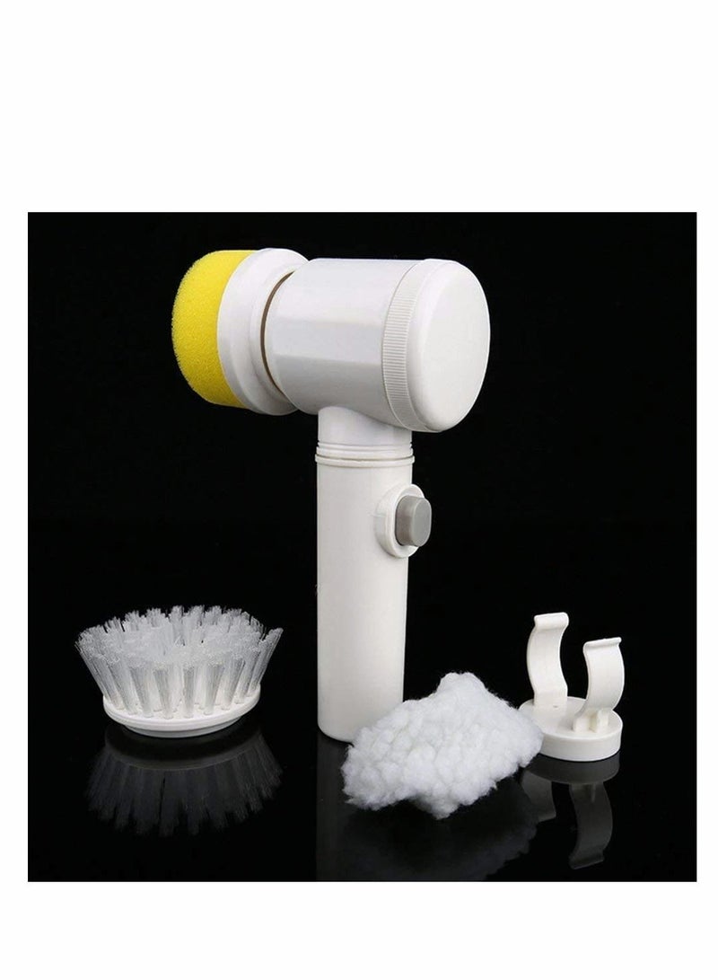 Y&D Electric Cleaning Brush, Multifunctional 5 in 1 Household Magic ABS Nylon Kitchen Bathtub for Tub Tile Floor Sink Window Brush Cleaner (White) - Image 1