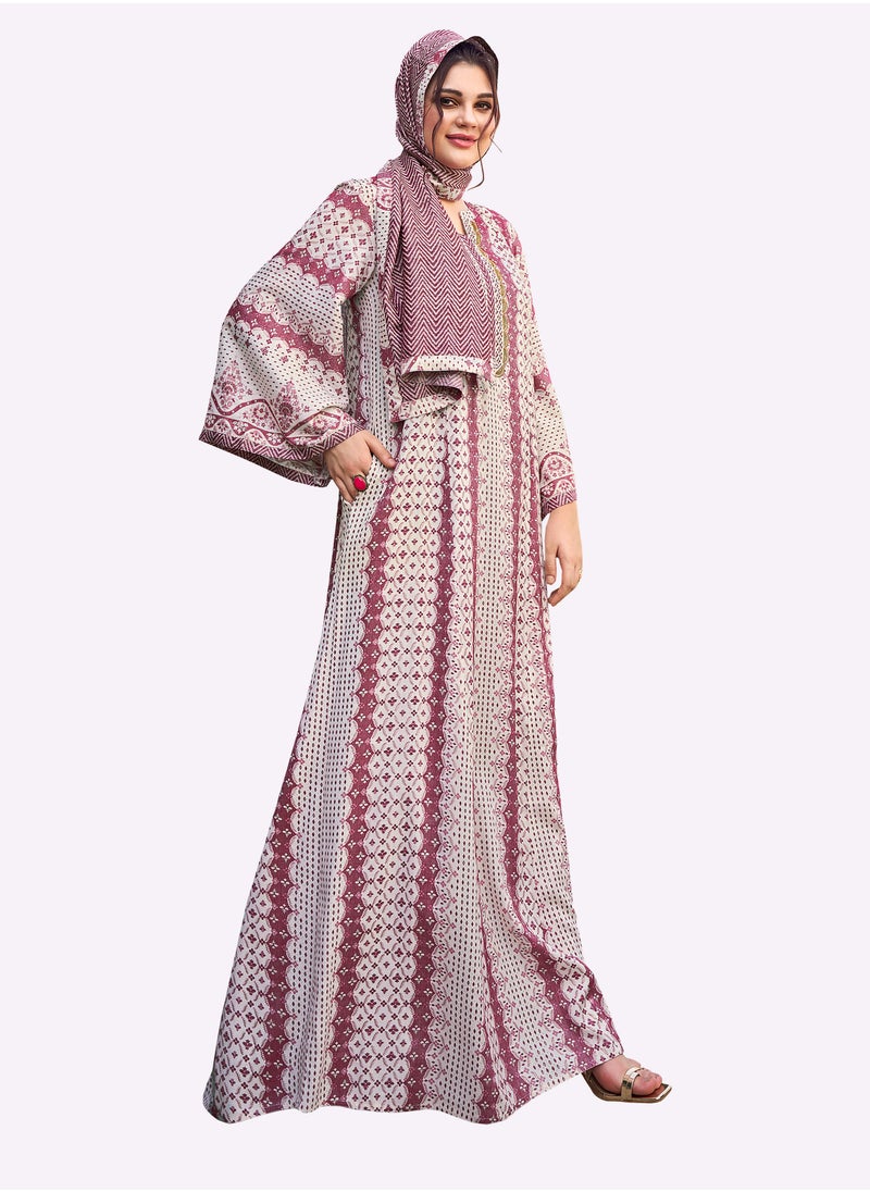 Sara Arabia Sara Arabia Parallel Stripe Motif Jalabiya  - Image 1
