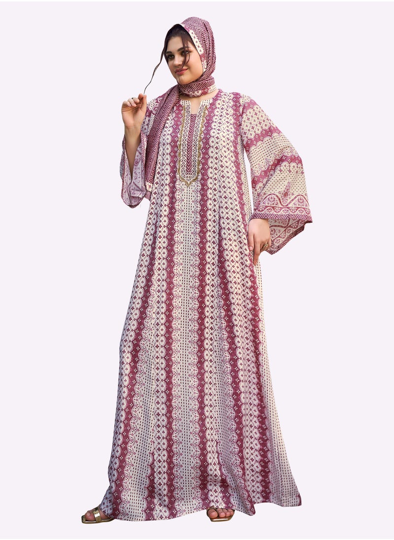 Sara Arabia Sara Arabia Parallel Stripe Motif Jalabiya  - Image 2
