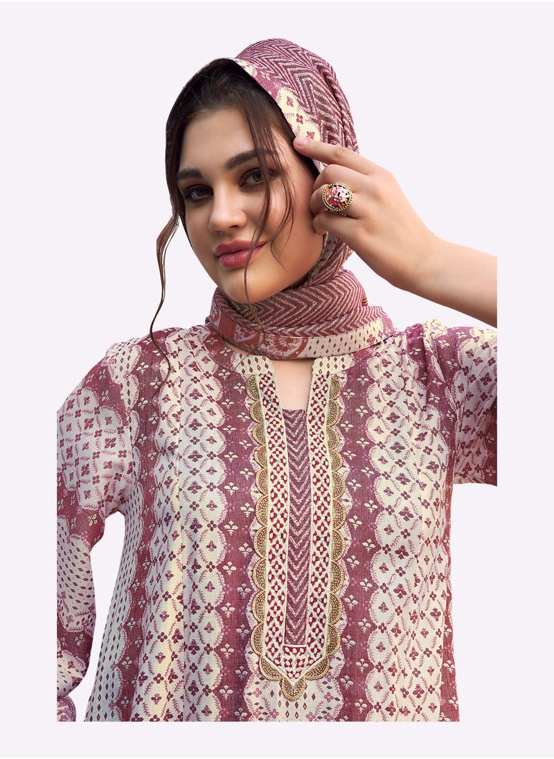 Sara Arabia Sara Arabia Parallel Stripe Motif Jalabiya  - Image 3