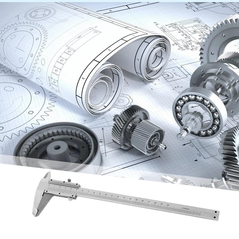 Stainless Steel Dial Vernier Caliper 200mm High Accuracy Depth Diameter Gauge YB5002A G - Image 5