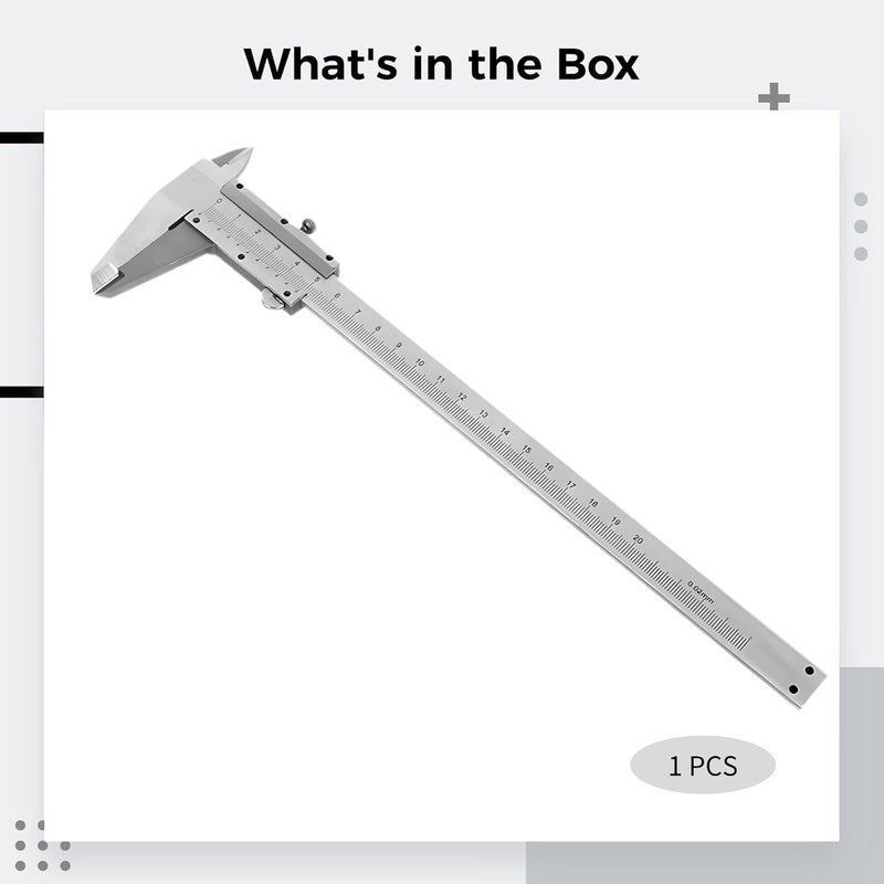 Stainless Steel Dial Vernier Caliper 200mm High Accuracy Depth Diameter Gauge YB5002A G - Image 4