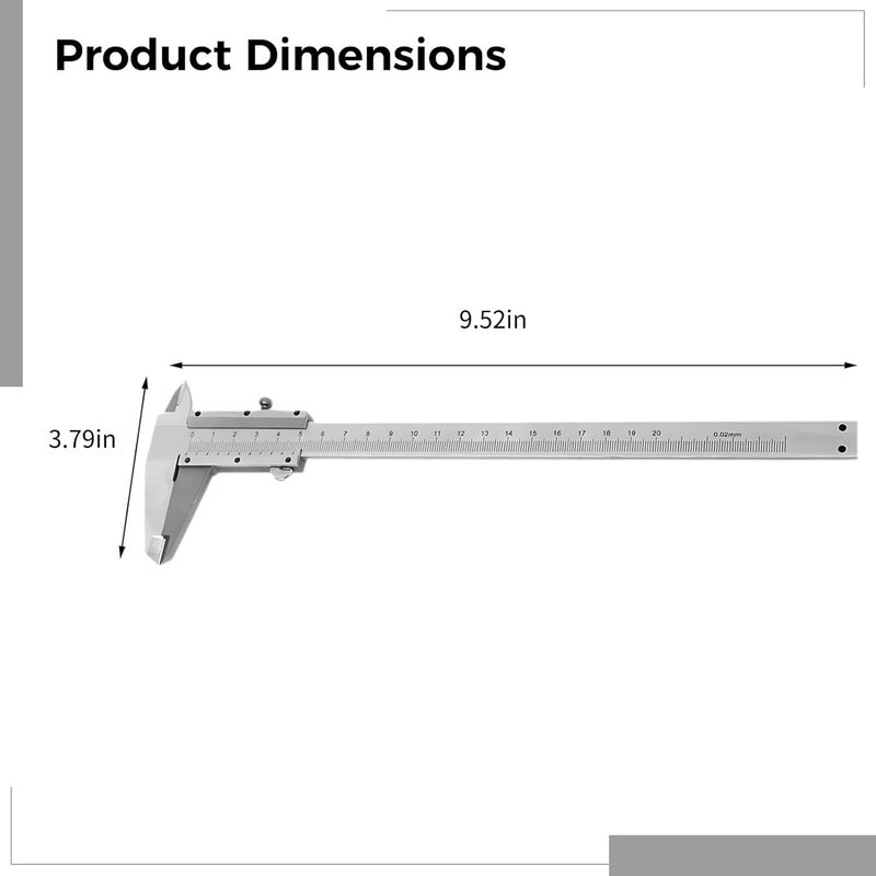 Stainless Steel Dial Vernier Caliper 200mm High Accuracy Depth Diameter Gauge YB5002A G - Image 3