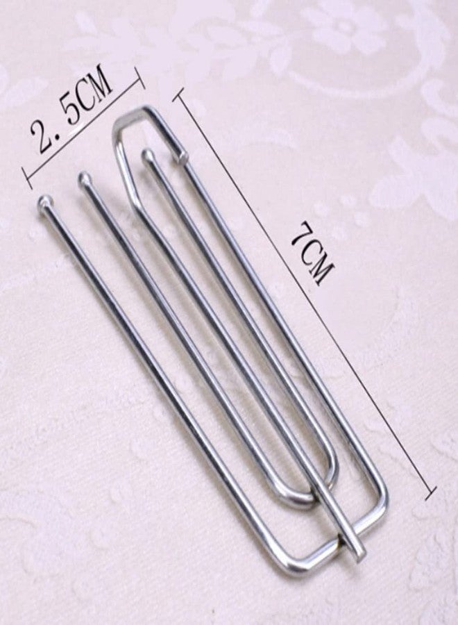 Mateda Stainless Steel Curtain Pleater Tape Hooks, 4 Prongs Pinch Pleat Hook ClipTraverse Pleater 4 End Hooks (30Pcs) - Image 2