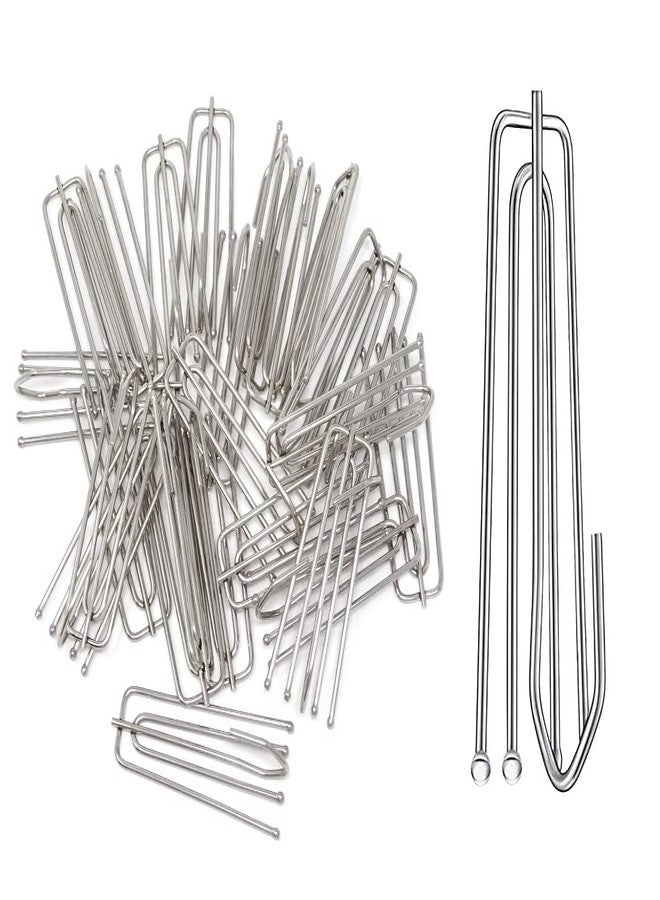 Mateda Stainless Steel Curtain Pleater Tape Hooks, 4 Prongs Pinch Pleat Hook ClipTraverse Pleater 4 End Hooks (30Pcs) - Image 1