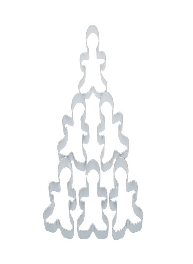 Bilipala 6 Pieces Metal Gingerbread Man Cookie Cutter Christmas Lebkuchen Cookie Molds - Image 1