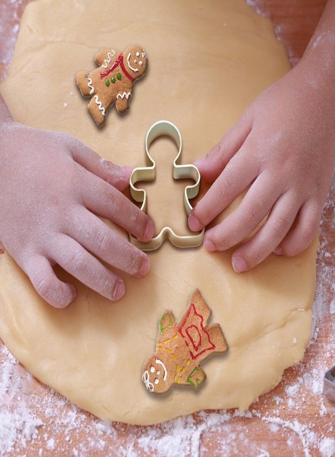 Bilipala 6 Pieces Metal Gingerbread Man Cookie Cutter Christmas Lebkuchen Cookie Molds - Image 5