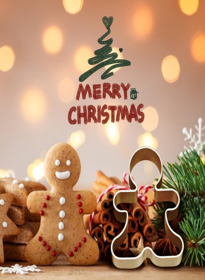 Bilipala 6 Pieces Metal Gingerbread Man Cookie Cutter Christmas Lebkuchen Cookie Molds - Image 4