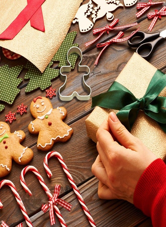 Bilipala 6 Pieces Metal Gingerbread Man Cookie Cutter Christmas Lebkuchen Cookie Molds - Image 3