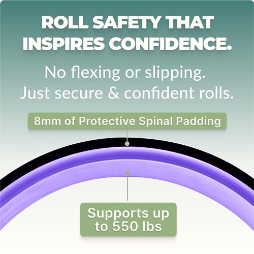 UpCircleSeven Tormeti Yoga Wheel-Strongest And Most Comfortable Dharma Prop Wheel,Perfect Platform For Stretching,12 X 5 Inch Basic(Green&Purple) - Image 3