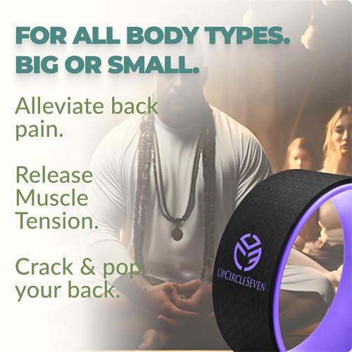 UpCircleSeven Tormeti Yoga Wheel-Strongest And Most Comfortable Dharma Prop Wheel,Perfect Platform For Stretching,12 X 5 Inch Basic(Green&Purple) - Image 4