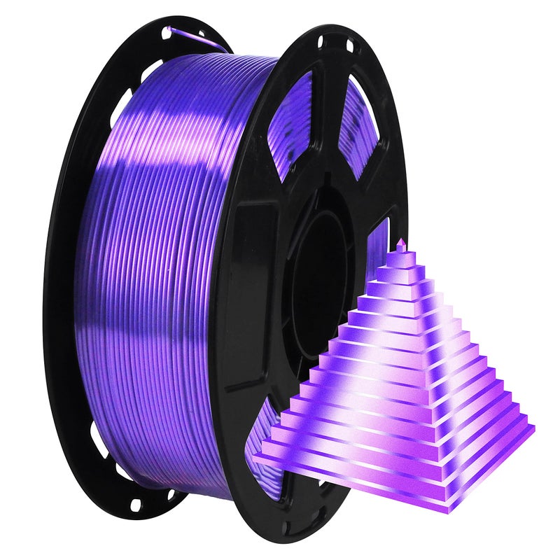 Bblife Silk Purple PLA Filament 1kg 22lbs 175mm 3D Printing Material Widely Support for FDM 3D Printer Pack with Extra Filament Sample by BBLIFE