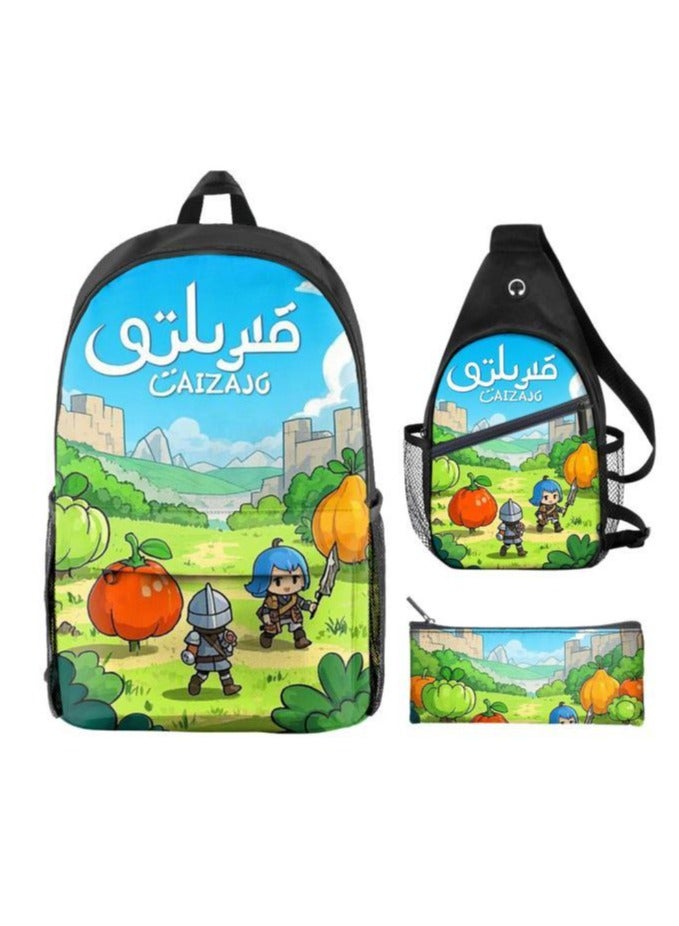 Universal cartoon new three-piece schoolbag - 406  - Image 1