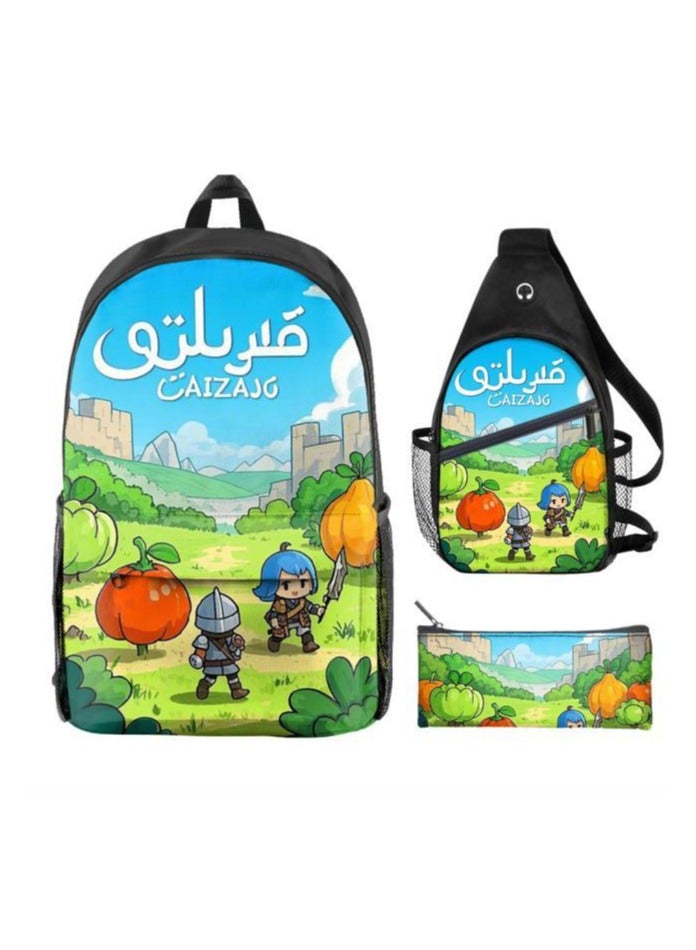 Universal cartoon new three-piece schoolbag - 406  - Image 2