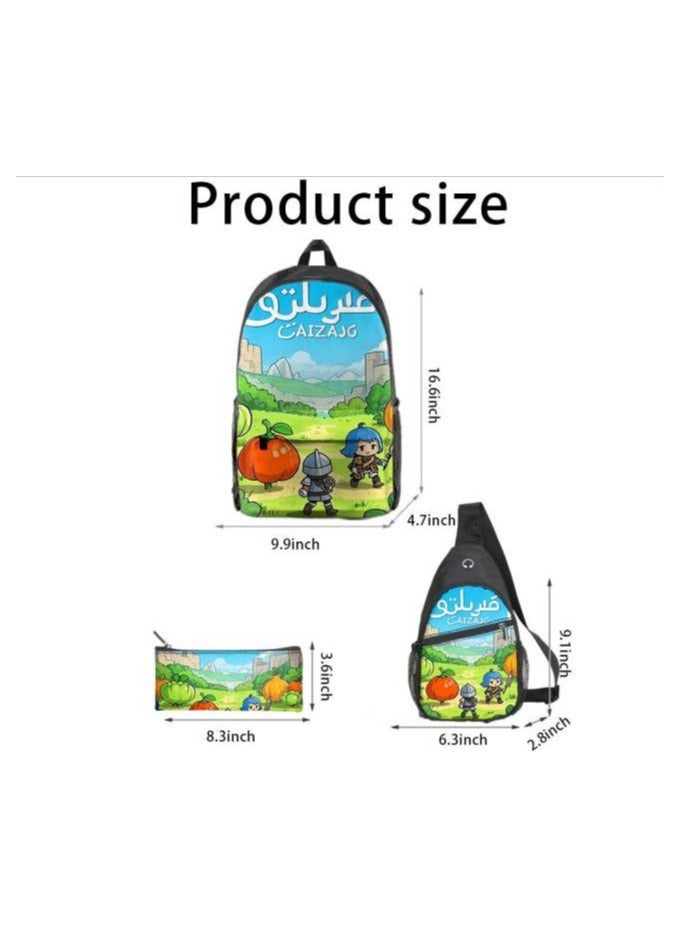 Universal cartoon new three-piece schoolbag - 406  - Image 3