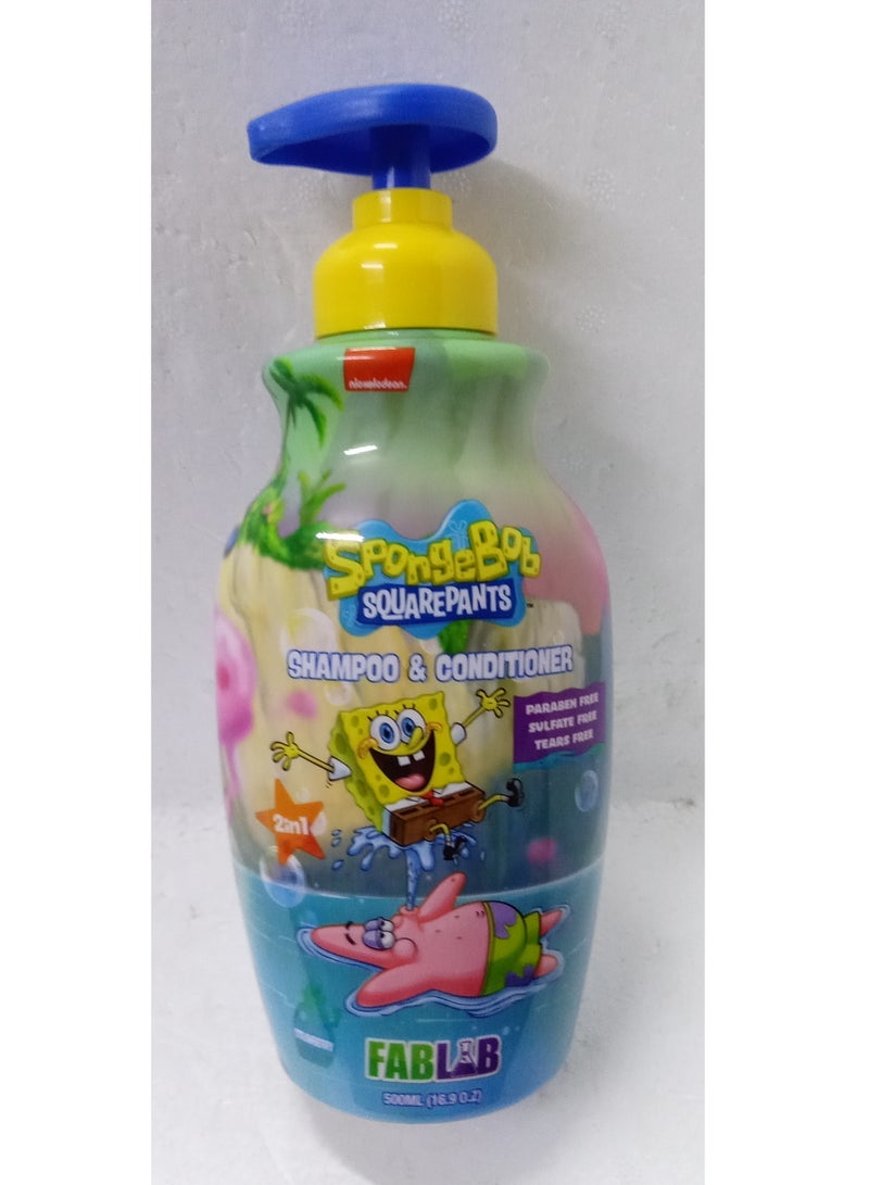 FabLab Spongebob Shampoo and Conditioner for Children with Pineapple Extract, 500 ml