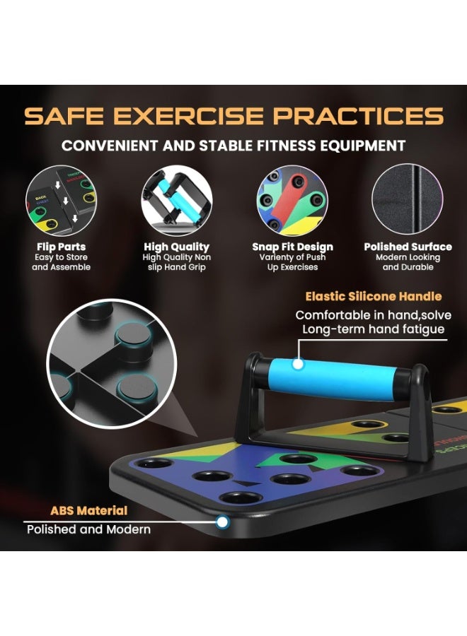 دفع لوحة للرجال والنساء, متعددة الوظائف قابل للطي لوحة الدفع مع حقيبة الظهر التخزين, عضلة ماكس دفع لوحة للطابق معدات التمرين المنزلي, تمرين عضلات الصدر - Image 3