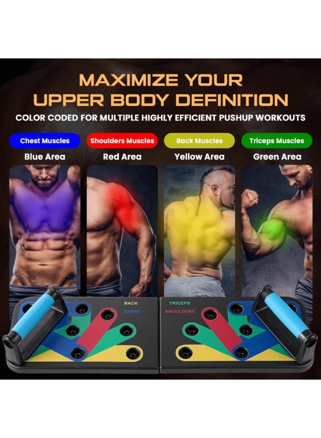 دفع لوحة للرجال والنساء, متعددة الوظائف قابل للطي لوحة الدفع مع حقيبة الظهر التخزين, عضلة ماكس دفع لوحة للطابق معدات التمرين المنزلي, تمرين عضلات الصدر - Image 5