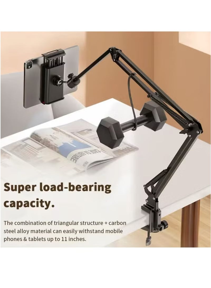 Tablet Holder for Bed 360° Rotating Phone, Mount Desktop Stand for iPad ,Metal Arm For 4.7~11 inch Phone iPad Tablet Stand - Image 2