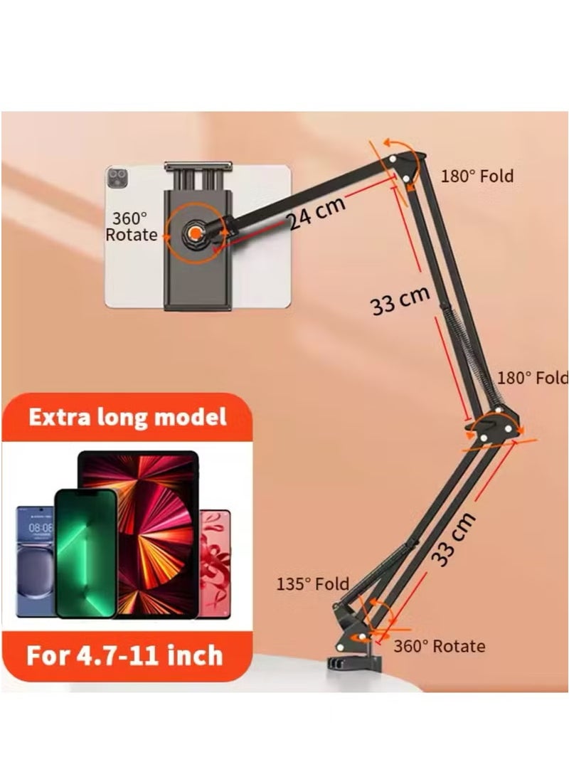 Tablet Holder for Bed 360° Rotating Phone, Mount Desktop Stand for iPad ,Metal Arm For 4.7~11 inch Phone iPad Tablet Stand - Image 3