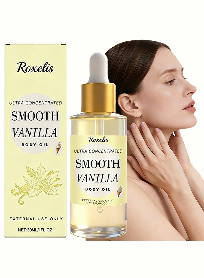 Roxelis Vanilla Cream Rich Fragrance Body Oil - Creamy texture, light and moisturizing, nourishes and softens the skin to create a youthful and radiant complexion. 30ml - Image 1