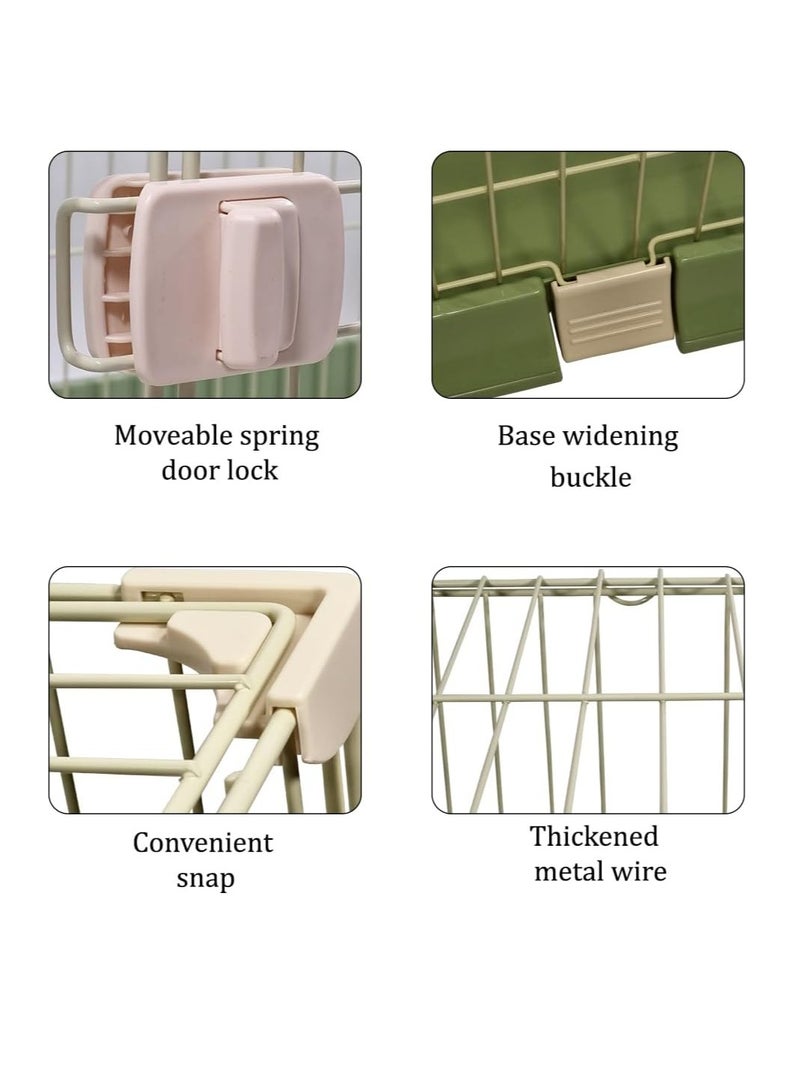 أن ان سي بيتس قفص قطط متين مع قاعدة مقاومة للماء، قفص للحيوانات الأليفة بطول 100 سم، وقفل زنبركي آمن، طبقة واحدة مع سلك معدني، مثالي للحيوانات الأليفة الصغيرة والمتوسطة الحجم، سهل التجميع، أخضر - Image 3