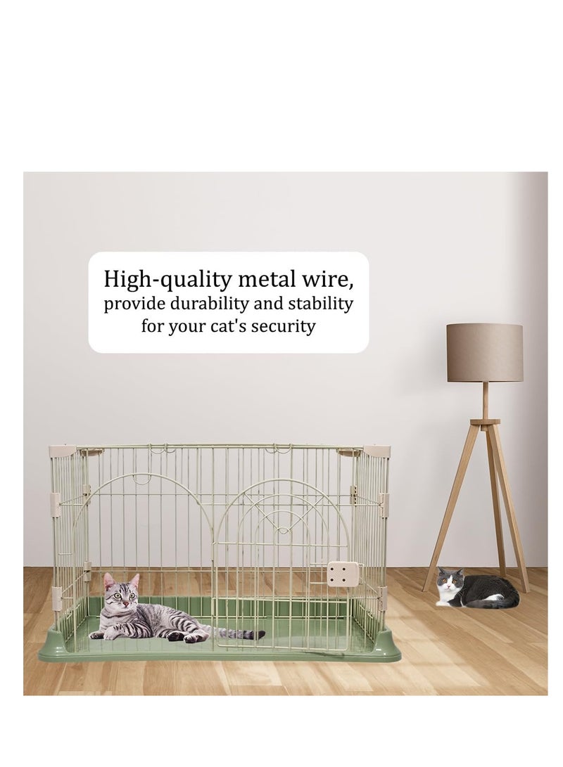أن ان سي بيتس قفص قطط متين مع قاعدة مقاومة للماء، قفص للحيوانات الأليفة بطول 100 سم، وقفل زنبركي آمن، طبقة واحدة مع سلك معدني، مثالي للحيوانات الأليفة الصغيرة والمتوسطة الحجم، سهل التجميع، أخضر - Image 5