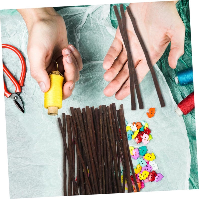 Healifty 50pcs Natural Wood Sticks for DIY Crafts Rustic Twigs for Handmade Projects Floral Arrangements Fairy Garden Decor School Holiday Craft Supplies - Image 5
