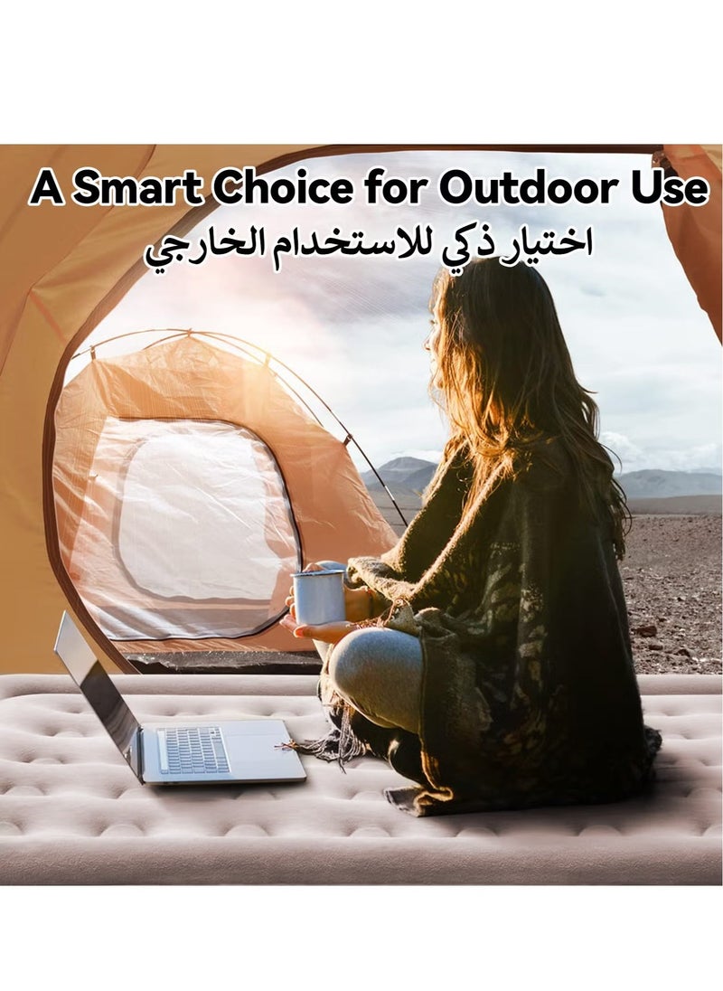 JAJEEK - Double Outdoor Camping Waterproof Air Mattress, Fast Auto Inflatable Bed, Portable Home Inflatable Sofa Bed, Built-in Electric Pump - Inflatable Outdoor Mat for Tent, Camping, Car & Truck | Easy Setup, Comfortable & Durable - Image 1