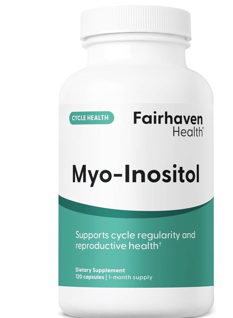 fairhaven health ميو إينوزيتول | توازن الهرمونات ودعم الخصوبة | 2000 ملغ من ميو إينوزيتول | مكمل غذائي للنساء والرجال | خالٍ من الجلوتين | 120 كبسولة - Image 1