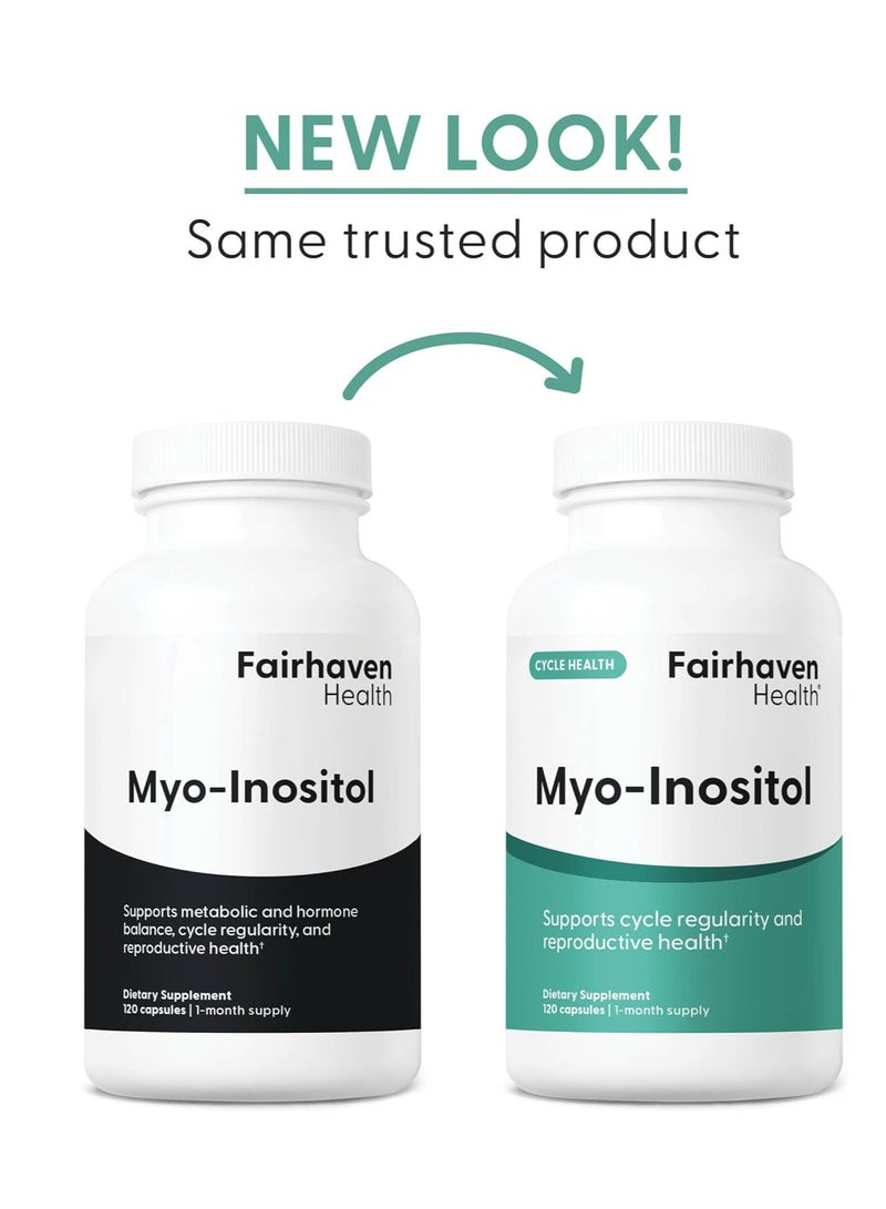 fairhaven health ميو إينوزيتول | توازن الهرمونات ودعم الخصوبة | 2000 ملغ من ميو إينوزيتول | مكمل غذائي للنساء والرجال | خالٍ من الجلوتين | 120 كبسولة - Image 3