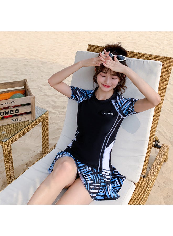 New And Korean Couple Long-sleeved Shorts Two-piece Suit Parent-child Suit Boys And Girls Surfing Suit Swimsuit For Women