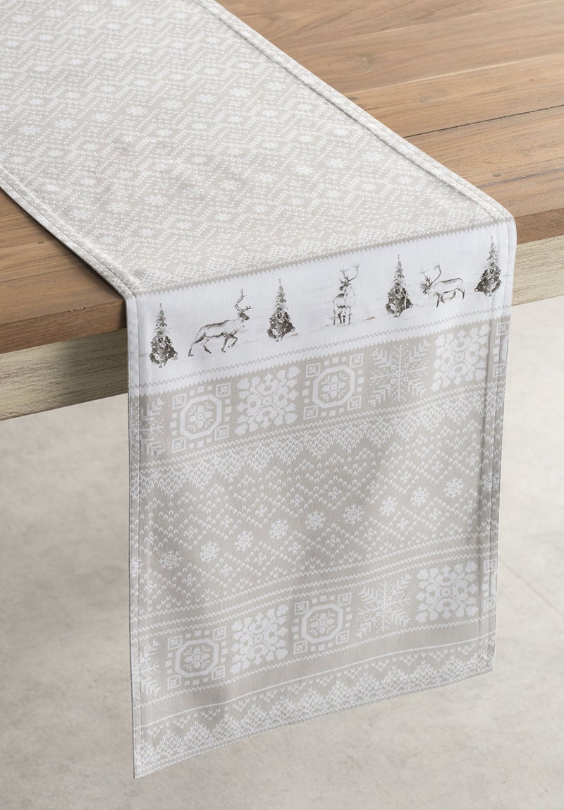 Maison d' Hermine Tablerunner 100% Cotton Table Runner Decorative Table Runners  Home  Wedding & Camping  Cozy Christmas (Double Layer) - Thanksgiving/Christmas (14.50""x72"") - Image 1