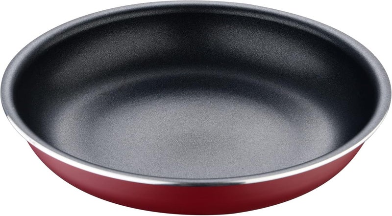 CLICK&COOK الإصدار الأحمر | مجموعة مقالي 3 قطع 18 و 20 و 24 سم مع مقبض قابل للإزالة - Image 3