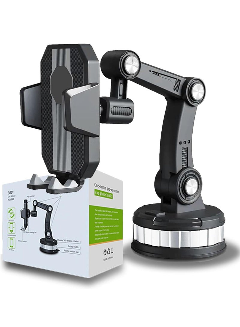 Phone Mount for Car Center Console – Super Adsorption Suction Cup Holder, Universal Mobile Mount for Dashboard & Console, Gray - Image 1