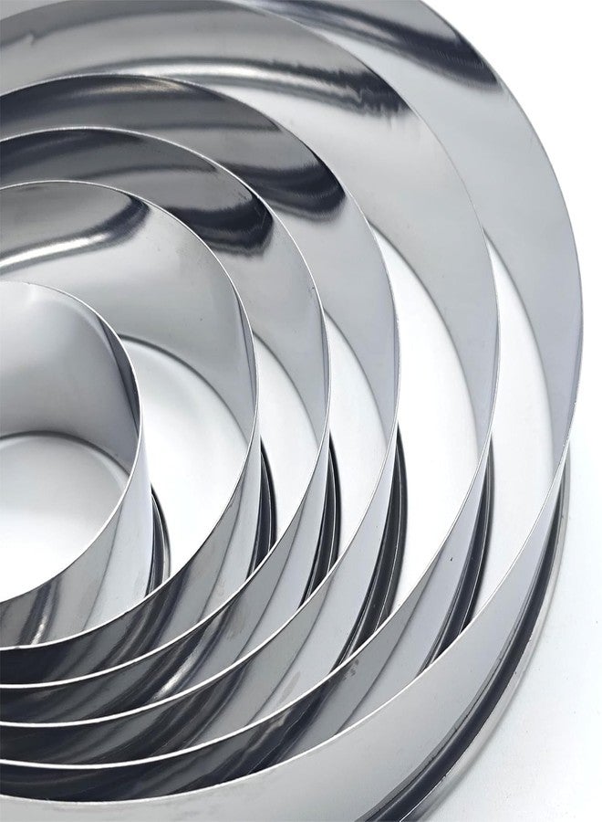 Doczen 6 Pcs Round Cookie Cutter Set (2, 3, 3.5, 4, 5, 6 Inch) - Round Cookie Cutter 4, 5, 6 Inch, Stainless Steel - Image 5