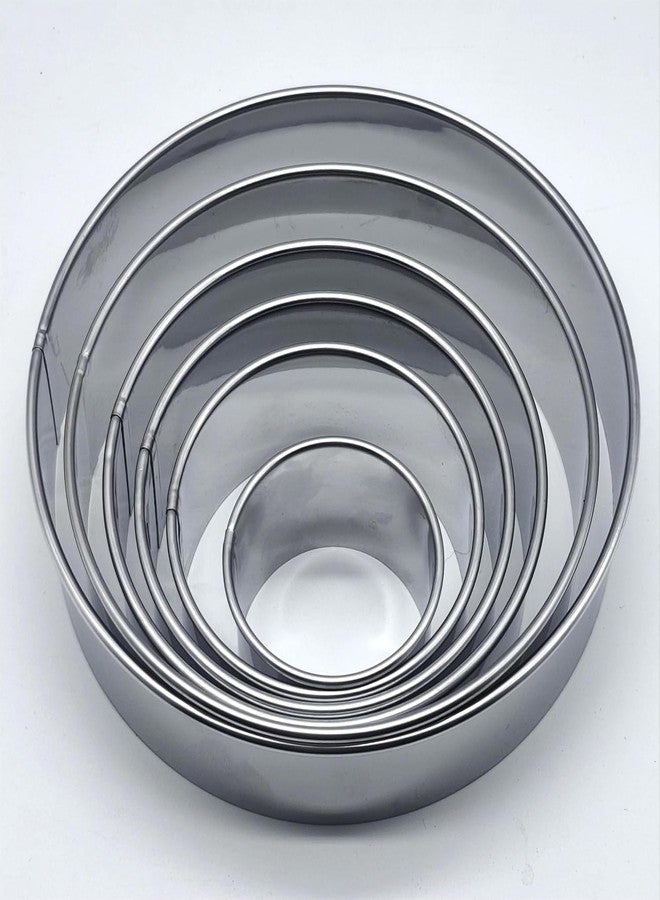 Doczen 6 Pcs Round Cookie Cutter Set (2, 3, 3.5, 4, 5, 6 Inch) - Round Cookie Cutter 4, 5, 6 Inch, Stainless Steel - Image 4