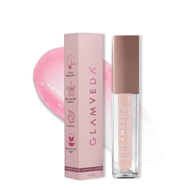 Glamveda Glamveda High Shine Serum Infused Lip Gloss PH Colour Changing Lip Gloss Hookup 109 For Soft Dewy Lips Unique Pink Shade Based on Skins PH 45ml  - Image 1