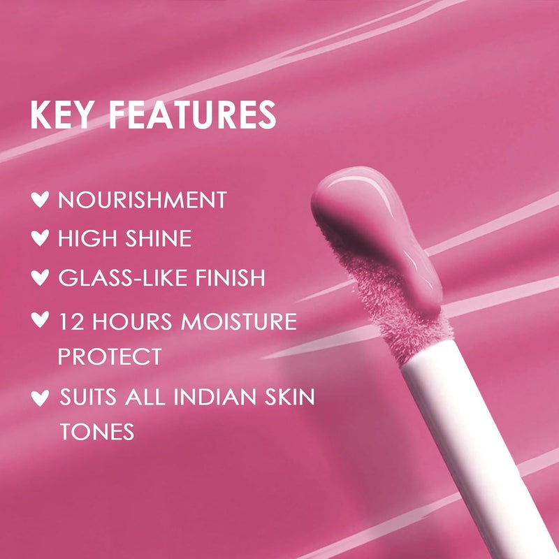 Glamveda Glamveda High Shine Serum Infused Lip Gloss PH Colour Changing Lip Gloss Hookup 109 For Soft Dewy Lips Unique Pink Shade Based on Skins PH 45ml  - Image 5