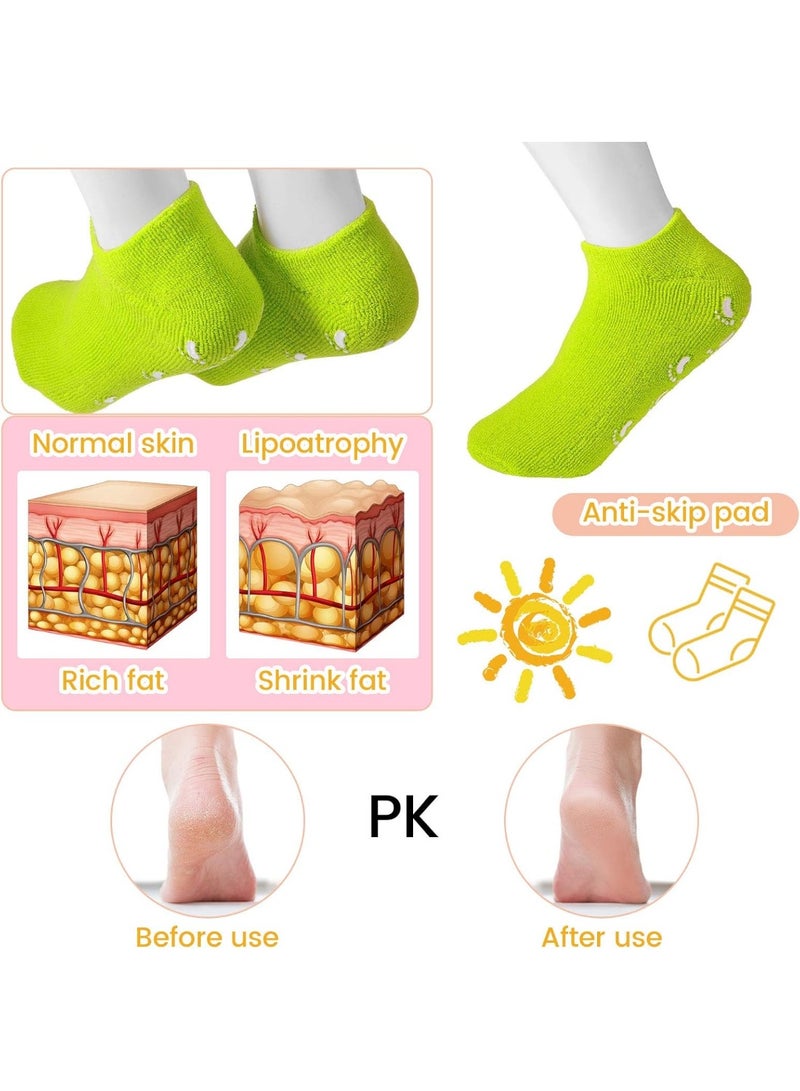 Meetion 6 Pairs Moisturizing Socks Gel Socks Extra Soft Gel Socks Gel Spa Socks for Dry Cracked Feet Skins Gel Lined Feet Care Socks for Repairing Softening Feet Dry Cracked (Multicolored) - Image 5