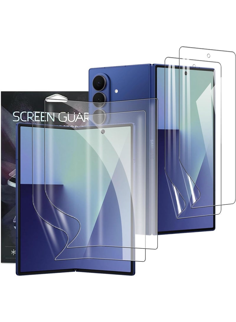 Muzz 2+2 Pack Screen Protector for Samsung Galaxy Z Fold 7/Samsung Galaxy Z Fold7, HD Clarity Elastic Edge Soft TPU Fingerprint Unlocking Scratchproof Bubble Free Protective Cover Film - Image 1