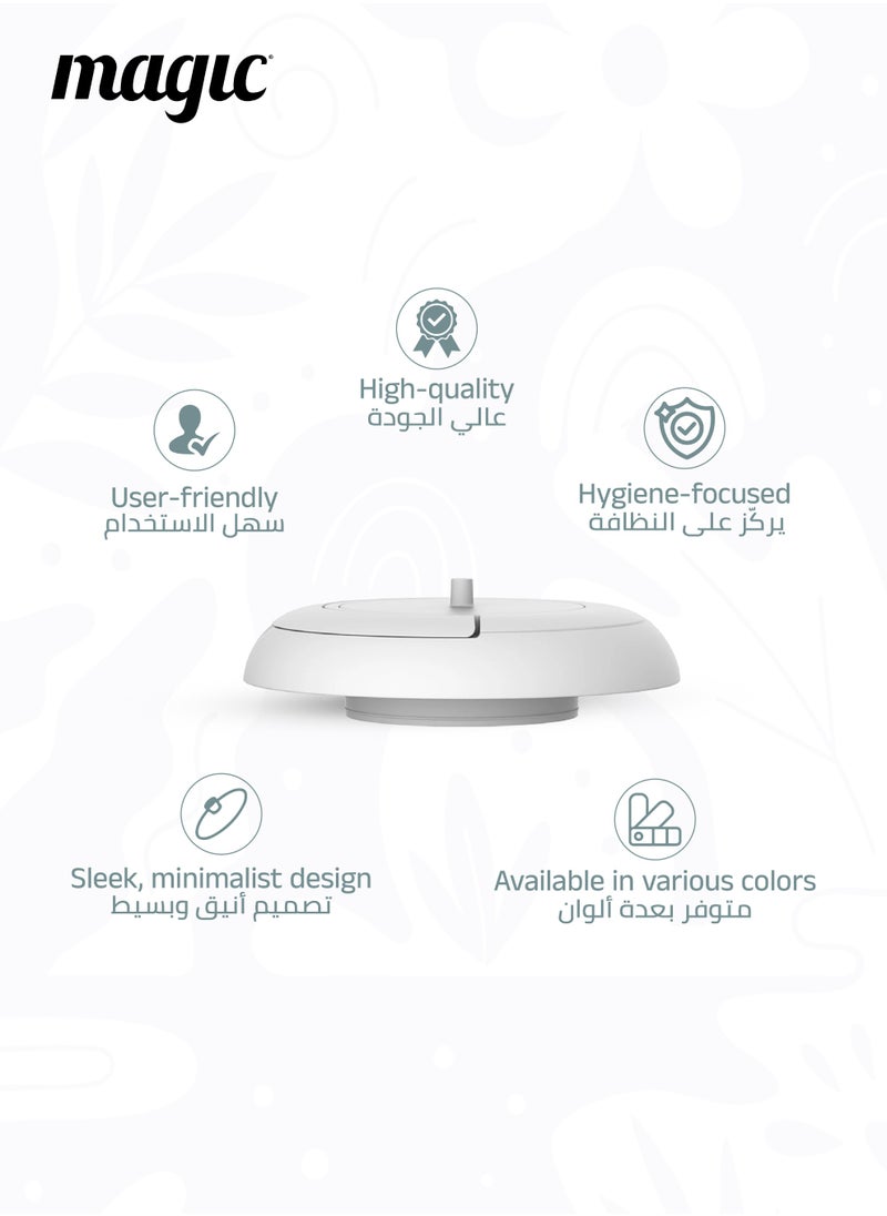 Magic Heka Toilet Waste Lid | Odourless & Telescopic | Fits Heka Diaper Pail | Easy to Use & Clean | 100% Odourless | Eco-friendly & Durable | No Refill Cost | White | 21 x 21 x 10 CM  - Image 3