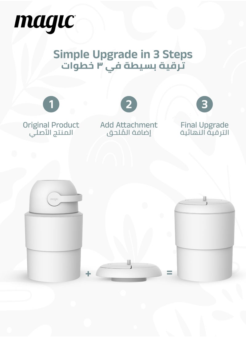 Magic Heka Toilet Waste Lid | Odourless & Telescopic | Fits Heka Diaper Pail | Easy to Use & Clean | 100% Odourless | Eco-friendly & Durable | No Refill Cost | White | 21 x 21 x 10 CM  - Image 4