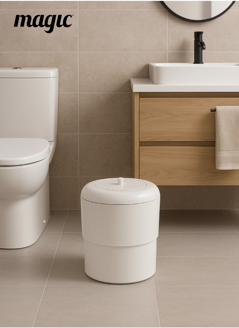 Magic Heka Toilet Waste Lid | Odourless & Telescopic | Fits Heka Diaper Pail | Easy to Use & Clean | 100% Odourless | Eco-friendly & Durable | No Refill Cost | White | 21 x 21 x 10 CM  - Image 2