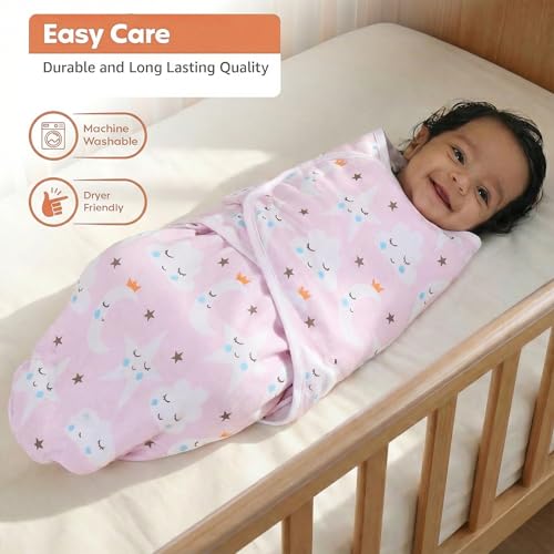 a baby cherry - Baby Swaddle Wrap for New Born || Adjustable Swaddle for New Born Baby || 100% Cotton Soft Baby Blanket for 0-6 Months - Pack of 2 (Multi-Color, 200 GSM) - Image 5