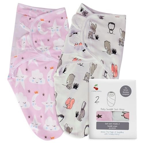 a baby cherry - Baby Swaddle Wrap for New Born || Adjustable Swaddle for New Born Baby || 100% Cotton Soft Baby Blanket for 0-6 Months - Pack of 2 (Multi-Color, 200 GSM) - Image 1