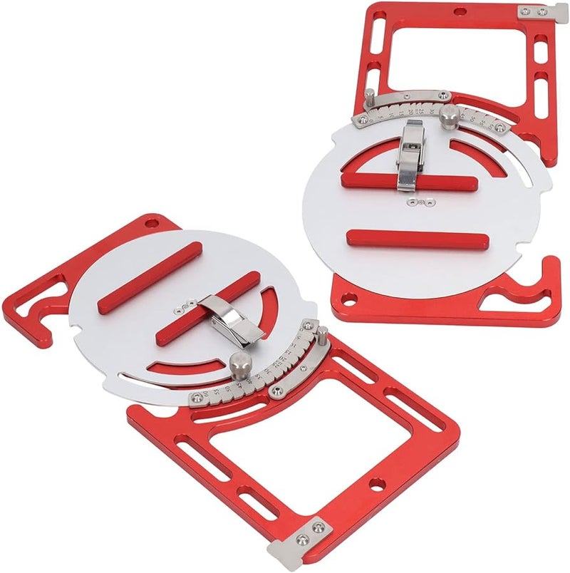 Adjustable Metal Square Rail For Woodworking Circular Saw With Stainless Steel Safety Buckle RedSilver - Image 4