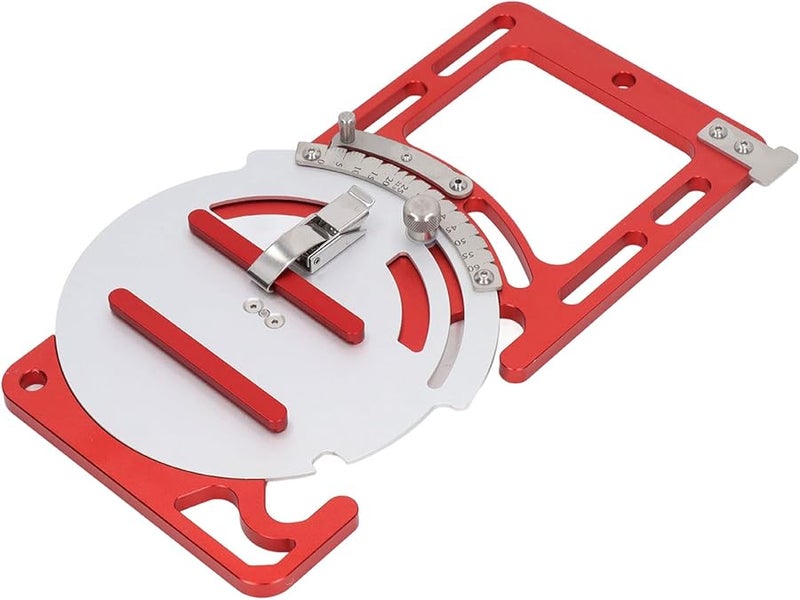 Adjustable Metal Square Rail For Woodworking Circular Saw With Stainless Steel Safety Buckle RedSilver - Image 2